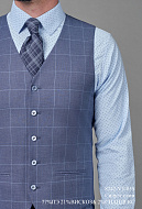 Костюмный однобортный жилет в тонкую клетку