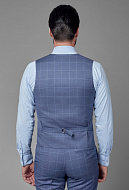 Костюмный однобортный жилет в тонкую клетку
