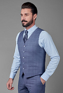 Костюмный однобортный жилет в тонкую клетку