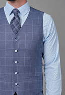 Костюмный однобортный жилет в тонкую клетку