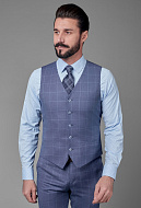 Костюмный однобортный жилет в тонкую клетку